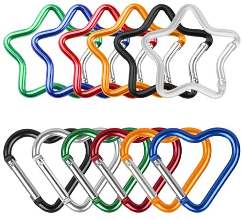 Whoasyst 12 mosquetones de viaje con tornillo de pesca y escalada para mochilas y equipos, duraderos y llaveros