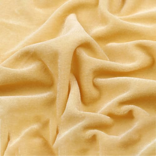 Vayliro 2m x 2m Samtstoff Meterware Vorhangstoff Bekleidungsstoffe Samt Stoff Pannesamt Stoff Dekostoffe für DIY Nähen Kunsthandwerk Kissen Kleid Bühnentuch Hintergrundtuch Tischdecken,Creme