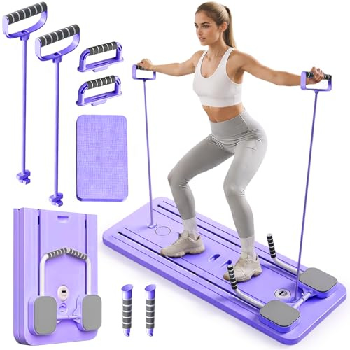 Bestash Pilates Reformer Board, Reformer Planche Pilates, Kit de Fitness Multifonctionnel pour Femmes, Entraînement Complet du Ccorps à Domicile