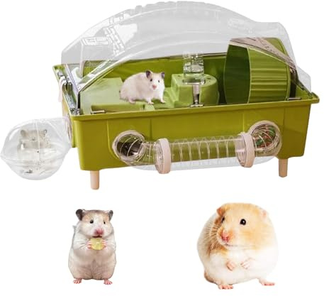 Hamsterbur hölje – 45 x 28 x 30 cm husdjursmiljö, litet djurhus för inomhusinstallation, akryl-ABS-struktur med ventilationsfunktion, husdjurstillbehör, klart djurskydd för reseanvändning