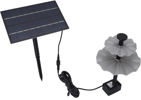 Akozon Kit de Bomba de Agua con Energía Solar - Eficiencia de 4 W para Jardín, Baño para Pájaros, Estanque y Piscina - Caudal de 200 L/h con Rociador Ajustable hasta 150 Cm - Solución de Fuente para