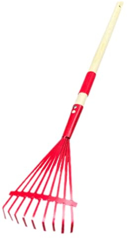 Nimooro Children's Rake with Hardwood Handle and Cute Rake for Children, Garden Tool for Children Over 3 Years Old Red