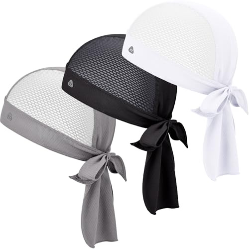 YANIKY Bandana sportiva con protezione per il collo, da uomo e da donna, traspirante, confezione multipla per la corsa, il lavoro, Pacchetto minimalista (nero+bianco+grigio), Taglia unica