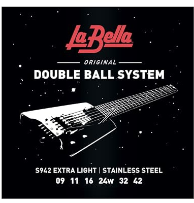 La Bella™ Strings »S942 DOUBLE BALL ELECTRIC GUITAR STRINGS« Saiten für E-Gitarre - Stainless Steel - Extra Light: 009-042 - Double Ball System