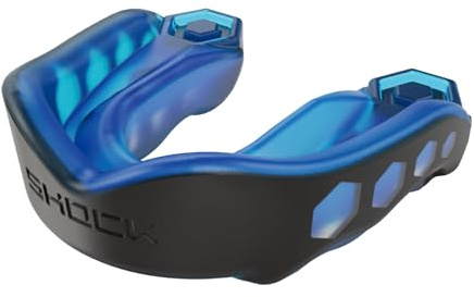 Shock Doctor Unisex – Erwachsene Gel Max 6100 Mundschutz, blau-schwarz, Senior EU