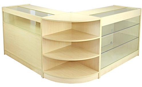 Monster Shop B1200 K1200 LM60 Aquarius Ladeneinrichtung Verkaufstheke Verschließbar Ladentheke Rezeption Empfang Ladentresen Verkaufstisch Kassentisch Empfangstresen Theke Tresen Vitrine Ahorn