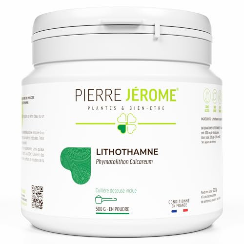 Lithothamne en Poudre Pierre Jérôme - Algue Rouge, Calcium Marin Naturel - Complément Os, Articulations, Equilibre Acido Basique - 500 G - 500 Jours