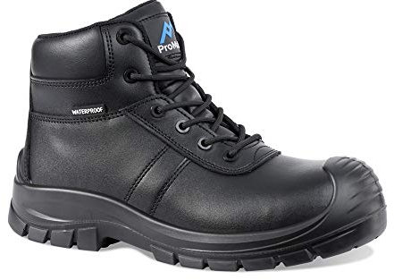 Rock Fall ProMan Baltimore Work & Utility Safety Boots Unisex, Fibreglass Toe Cap Boots, Anti- Slip and Waterproof, Lightweight and Wide Fitting UK 8