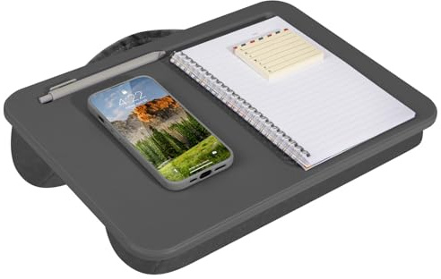 LAPGEAR Compact Lap Desk - Charcoal - Fits up to 15 Inch Laptops - Style No. 43105