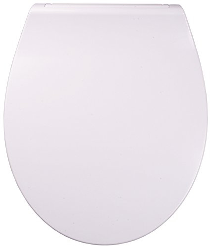 Sanilo Abattant WC avec frein de chute de résine thermodurcissable Plat Blanc, design fascinant, détachable, fixation facile par en haut