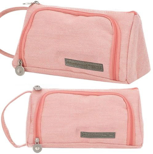 Sunshine smile Federmäppchen, Federtaschen Teenager Mädchen, Etui Stifte 3 Fach, Große Kapazität Briefpapier Pouch Stifte Etui Mäppchen mädchen Teenager (pink)