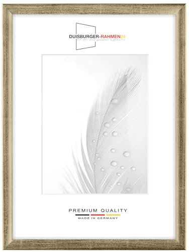 DR24 70x140 Bilderrahmen (Silber Leaf) nach Maß, 35 mm breiter MDF Holzrahmen inkl. entspiegelter Anti-Reflex Kunstglasscheibe, stabiler Rückwand, Biegestiften und Aufhängern