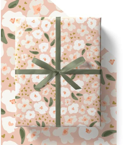 Mothers Day Wrapping Paper - HUGE 43% BIGGER [84cm x 60cm] Eco Friendly Recyclable Gift Wrap for Her, Mum, Wife, Sister and Daughter on Birthday or Mothering Sunday (4 Sheets & 4 Tags)