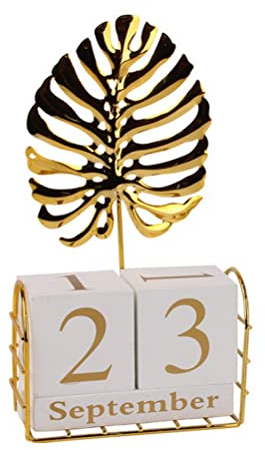 Holz Flip Desk Blocks Kalender, Ewiger Tischkalender Woche Monat Datumsanzeige, Handwerk Dekoration für Büro Studie Café