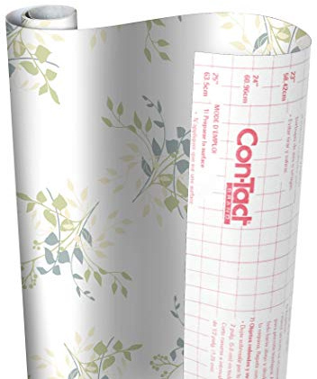 Con-Tact Brand Creative Covering, Self-Adhesive Shelf Liner, Multi-Purpose Vinyl Roll, Easy to Use and Apply, 18'' x 16', Aspen Aloe