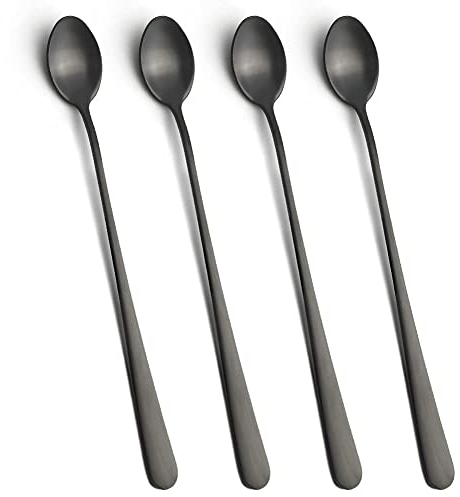 AOOSY Latte-Löffel, 22,7cm Edelstahl, langer Griff, Rührlöffel, Rührlöffel, Kaffeelöffel, Dessertlöffel-Set für Eistee, Desserts, Cocktails(4 Stück)