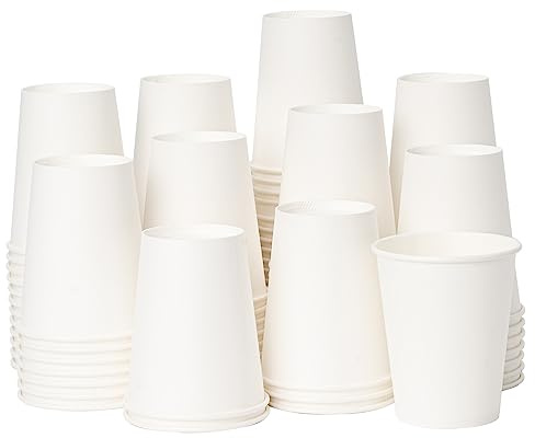 YEEHAW 8 oz 500 Pack Disposable Paper Coffee Cups, White Hot Drinking Cups for Hot Coffee, Hot Liquid, Ideal for Cafes, Bistros, Businesses and Family