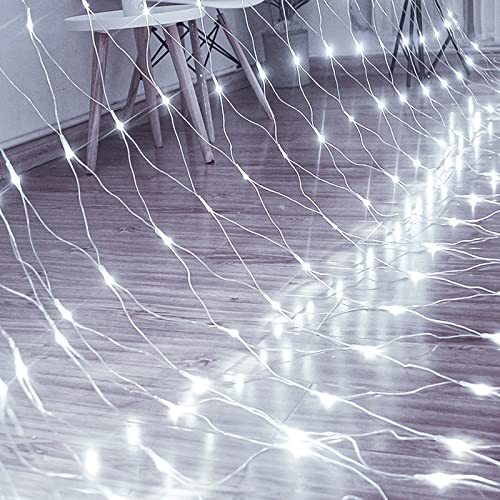 Jopassy 300er LED Lichternetz Lichtervorhang Lichterkette Kaltweiß Deko Leuchte Innen und Außen mit Stecker(4.5x1.6m, 8 Modi)