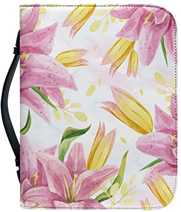 Kuiaobaty Aquarell-Schutzhülle für Bibel, Roman, Notebook, Blumenmuster, PU-Leder, Buchhülle mit Innentasche, buchliches Geschenk