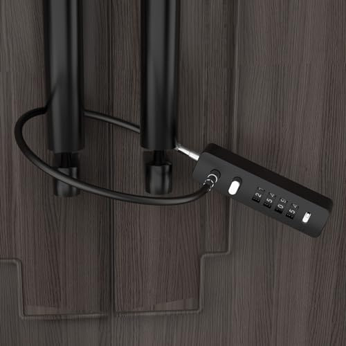 MeBantoo Cable Locks with Combination, 23.6 Steel Cable Rope Snowboard Lock with 4-Digit Combination, Adjustable Gate Locks for Outdoor Fence, Bike, Locker, Cabinet, Refrigerator (Black - 1pc)