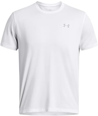 Under Armour Uomini Launch Tee Abbigliamento da Running Camicia da Corsa White 100 - Bianco L