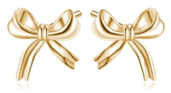 Reffeer Ohrstecker aus massivem 925er-Sterlingsilber mit Schleife für Damen, kleine Band-Ohrstecker mit Schleife