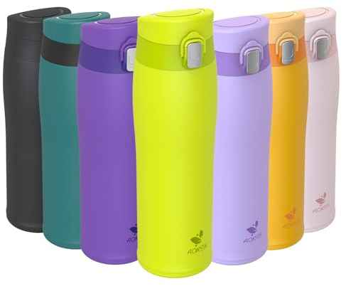 AORIN Borraccia Termica, Bottiglia in Acciaio Inox, 350ml/500ml/750ml Borraccia Bambini, Senza BPA e Perdite, Thermos per Sport, Outdoor e Biciclette, Con Coperchio con Cannuccia e Beccuccio