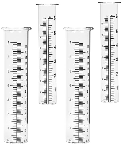 VANZACK 4stücke Gartengerät Regenmesser Glas Rohr Zum Messen Von Regen Für Garten Terrasse Blumentopf