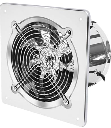 QIANMEI 6''7''8'' Booster Fan Extractor Exhaust Fan For Bathroom Toilet Kitchen, Stainless Steel Ventilation Duct Fan With Protective Nets, Fume Extractor(Size:7in)