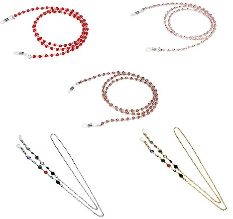 OATIPHO 5stücke Brillen-hängeketten Mit Perlen Brillenhalterband Brillenzubehör Für Brillengestelle Geeignet Verstellbarer Halter Leicht Zu Befestigen Und Abzunehmen