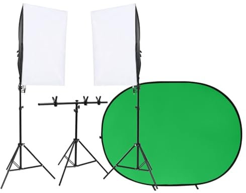 CIADAZ Fotostudio-Set mit Leuchten und Hintergrund, Fotografie Zubehör, Kamera Zubehör, Hintergrundsystem Fotografie, Fotohintergrund Hochzeit,