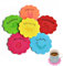 SULIUDAJI 6 Pièces Dessous de Verre en Feutre Rond, Dessous de Verre pour Boissons, Bar, Tasses, Dessous de Table pour Boissons avec Motif de Fleurs-Unique Cadeau d'anniversaire Xmas