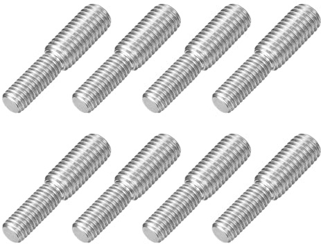 sourcing map M8 x 20 mm auf M10 x 20 mm Doppelend-Gewindebolzen, 8 Stück 304 Edelstahl-Gewindereduzierer-Adapter für Möbel-Maschinen, Montagebefestigung