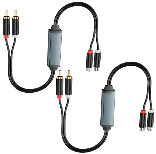 GOMETY 2 PCS RCA-Rauschunterdrücker, AV100C Entstörfilter, Cinch zu HDMI Konverter 1080P, verwendet Klinken-Audiokabel, Brummgeräusche von Auto-Audio-Systemen/Heim-Stereoanlagen zu beseitigen