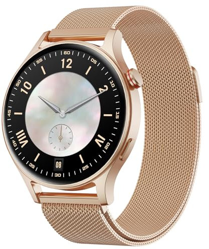 Montre Connectée Femme Homme avec Appel Bluetooth 5.3-1,32 Smartwatch AMOLED pour Android iOS, Montre de Sport Podometre avec 110+ Sports & 3ATM Bracelet Fitness avec Moniteur Sommeil/ SpO2 Or