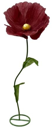 Colcolo 66,9 Große Künstliche Papierblumen, Riesige Blumen zur Dekoration, 3D Handgefertigte Papierblume für Garten, Hotel, Büro, Fotorequisiten, Hochzeit, Kunstgalerie, Schaufensterdekoration, Rot