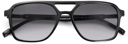 SKYWAY Retro Flieger Lesesonnenbrille Damen Herren, Klassische 70er Jahre Vintage Quadratische Outdoor-Sonne Lesebrille, Anti-Blaulicht Leser Sonnenbrille UV-Schutz