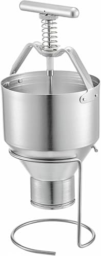 Manual Donut Maker Donut Depositor 5L Capacity Donut Dropper Hopper Stainless Steel Manual Donut Dispenser 6 Adjustable Thicknesses Donut Hopper with Stand