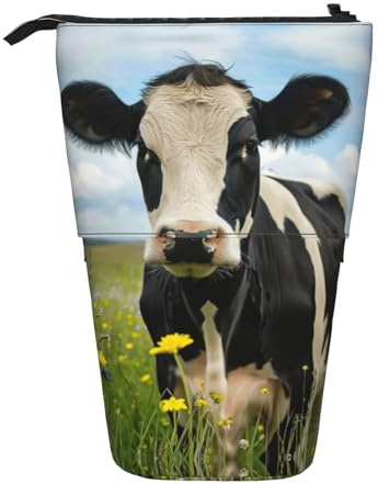 Kfjghhl Estuche para lápices de vaca lechera para niñas, grande, ligero, para estudiantes, adultos, niños, regalos para niños
