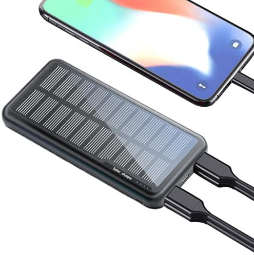Tuxuseo Chargeur Portable - Chargeur USB Solaire 10000mAh | Batterie Externe Compacte pour Festivals, Voyage, Randonnée, Plage, Pêche, Camping et Activités en Extérieur