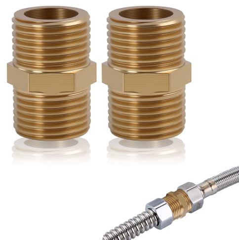 Mamelon Double 1/2 Pouce Filetage Extérieur En Laiton, Raccord Hexagonal Double Mâle, Durable Et Résistant À La Corrosion, 2 Pièces, Raccord Laiton Pour Plomberie, Chauffage Et Climatisation