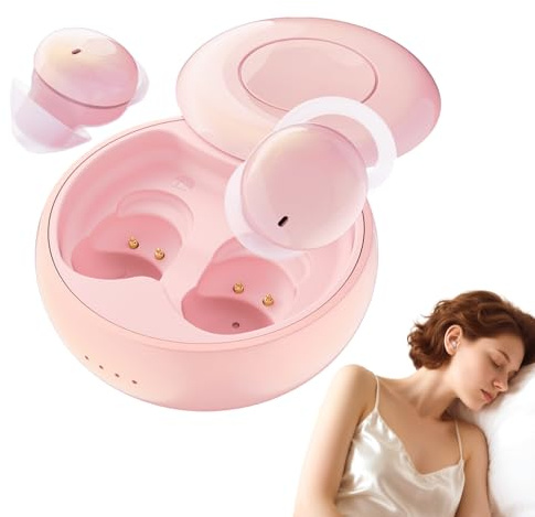 MONODEAL Schlafkopfhörer, Sleep Earbuds schlafkopfhörer Bluetooth 5.3 Kopfhörer Schlafen Mit Flüssiges Silikon, Kopfhörer zum Schlafen, Geeignet für Schläfer Rosa