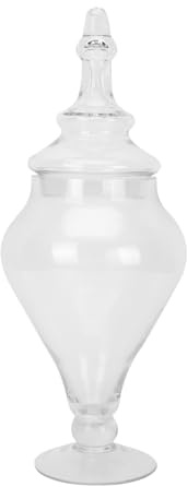 GALPADA Transparent Glass Candy Jar Sealed Storage Container 13.4 Inch Wedding Decoration Sweet Jar for Parties Kitchen Snacks Treats | Clear decorative apothecary-style container for weddings, parties, kitchen counters and biscuit or snack display