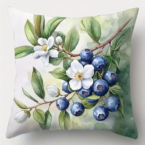 ANSIWEIGO Kit Point Noué Coussin,Canevas à Nouer 43x43 cm,Activité DIY pour Débutants, Enfants et Adultes,Décoration Maison et Cadeau Fait Main,Fruits mûrs
