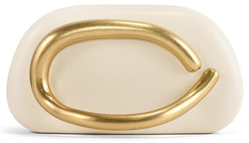 NEWROGENG Clutch Purses for Women Formal, Leather Evening Bags with Chain, Trendy Metal Handle Purses and Handbags 2025, Leather Nude