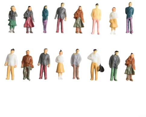 Lot de 100 figurines miniatures à l'échelle 1:50, 1:75, 1:100 pour bricolage, modèle de table de sable, paysage, projets de diorama assortis, personnages ABS colorés (1:100)