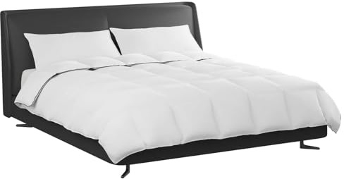 vidaXL Duvet d'hiver avec Oreiller 3 pcs Blanc Plume de Canard, Essentiels de Chambre, Parure de lit rectangulaire en Coton, Duvet Moderne, Couverture d'hiver, Linge de lit Blanc coussiné