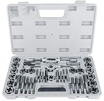 PFXNGMS Set di 40 filiere metriche per Filettatura Manuale, Punte per Filettatura in carburo di tungsteno