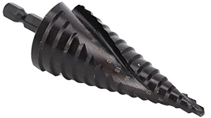 KIMISS Juego de Brocas Escalonadas de Acero Grueso, Herramienta de Vástago Hexagonal, Escariador en Espiral de 1, Perforación de Agujeros de Pagoda (15 pasos (4‑32 mm))