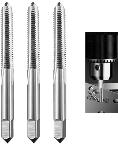 3 PCS M4 Hand Tap, M4 x 0.7 Tap Metric Set, Thread Screw Taps, High-Speed Steel Tapping Tool Kit for Re-Threading, Cutting Threads, and DIY Projects, Ideal for Metalworking, Woodworking, and Plastics